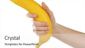  Presentation with banana - Presentation theme with female hand holding banana isolated background and a white colored foreground