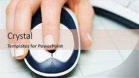  Presentation with hand shake computer - Theme consisting of female hand holding computer mouse background and a lemonade colored foreground