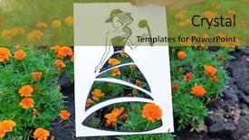  Presentation with hand holding colorful brain sketch - Beautiful PPT theme featuring female hand holding fashion sketch backdrop and a gold colored foreground