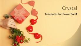  Presentation with hand holding flowers - Amazing theme having female-hand-holding-flowers-gift backdrop and a blonde colored foreground