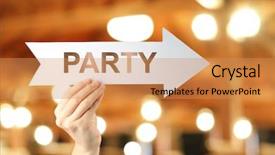  Presentation with paper - Amazing presentation theme having female hand holding paper arrow backdrop and a coral colored foreground