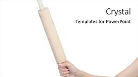  Presentation with female - Audience pleasing PPT theme consisting of female hand holding rolling pin backdrop and a white colored foreground