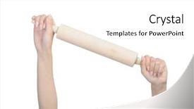  Presentation with female - Slide set featuring female hand holding rolling pin background and a white colored foreground