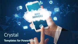  Presentation with web technology - Slides featuring female-hand-holding-smartphone background and a ocean colored foreground