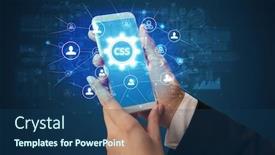  Presentation with css - Slides enhanced with female-hand-holding-smartphone background and a ocean colored foreground