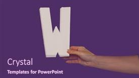  Presentation with female - Slides featuring female-hand-holding-up background and a violet colored foreground