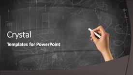  Presentation with chalk - PPT theme enhanced with female-hand-holding-white-chalk background and a  colored foreground