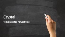  Presentation with hand holding colorful brain sketch - Presentation theme consisting of female hand holding white chalk background and a dark gray colored foreground