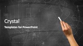  Presentation with chalk sketch - Amazing slide deck having female hand holding white chalk backdrop and a  colored foreground