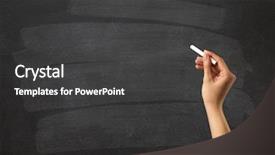  Presentation with chalk sketch - Presentation design consisting of female hand holding white chalk background and a dark gray colored foreground
