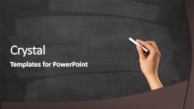  Presentation with chalk - Beautiful presentation theme featuring female hand holding white chalk backdrop and a dark gray colored foreground