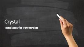  Presentation with chalk sketch - Theme enhanced with female hand holding white chalk background and a dark gray colored foreground