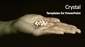  Presentation with pills - Presentation having female hand holding white generic background and a black colored foreground