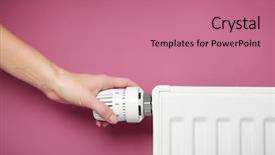  Presentation with temperature - Audience pleasing theme consisting of female hand on temperature regulator backdrop and a coral colored foreground