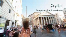  Presentation with rome - Theme featuring female hand over pantheon background and a sky blue colored foreground