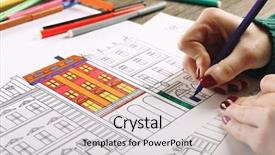  Presentation with anti stress - Presentation with female hand painting anti stress background and a  colored foreground