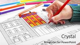  Presentation with anti stress - Presentation design with female hand painting anti stress background and a white colored foreground