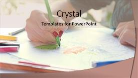  Presentation with anti stress - PPT layouts with female hand painting anti stress background and a  colored foreground