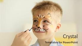  Presentation with painting - Slide deck enhanced with female hand painting face background and a lemonade colored foreground