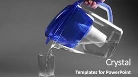  Presentation with water filtration - Beautiful PPT theme featuring female hand pouring water backdrop and a gray colored foreground