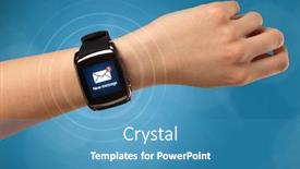  Presentation with smartwatch - Slides consisting of female hand receives new message on her smartwatch background and a teal colored foreground