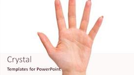  Presentation with fingers - Audience pleasing presentation theme consisting of female-hand-showing-5-fingers backdrop and a lemonade colored foreground