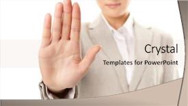  Presentation with stop - Slide set consisting of female hand showing sign background and a lemonade colored foreground