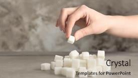  Presentation with sugar and biofuel or ethanol - Slide set featuring female hand taking sugar cube background and a mint green colored foreground