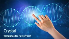  Presentation with interaction - Amazing slide deck having interaction molecular - female hand touching dna molecule backdrop and a ocean colored foreground