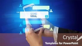  Presentation with viral - Presentation design consisting of female-hand-typing-on-smartphone background and a violet colored foreground