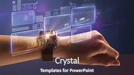  Presentation with labels - Audience pleasing presentation theme consisting of female hand wearing smartwatch backdrop and a tawny brown colored foreground