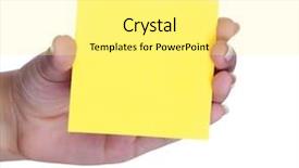  Presentation with yellow - Amazing slide deck having female hand with a yellow backdrop and a blonde colored foreground