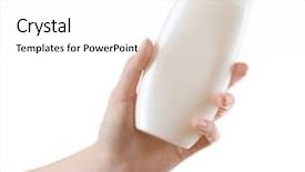  Presentation with cosmetics - PPT theme consisting of female hand with cosmetics bottle background and a white colored foreground