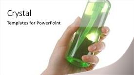  Presentation with cosmetics - Slide set featuring female hand with cosmetics bottle background and a  colored foreground