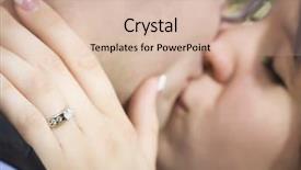  Presentation with engagement - PPT theme consisting of female hand with engagement ring background and a lemonade colored foreground