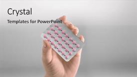  Presentation with pills - Slides having female hand with hormonal pills background and a white colored foreground
