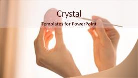  Presentation with waiter hand in white glove - Amazing PPT theme having pale pink egg against backlit backdrop and a lemonade colored foreground