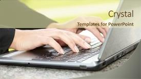  Presentation with writing education female writer - Cool new theme with female hand writing on laptot backdrop and a soft green colored foreground