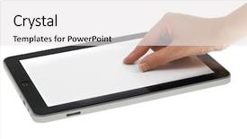  Presentation with zoom - Presentation theme with app showcase - female hand zoom background and a white colored foreground