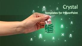  Presentation with illegal drugs - PPT theme having female handing over pills background and a ocean colored foreground