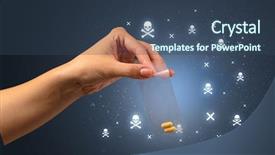  Presentation with illegal drugs - Beautiful slide set featuring female handing over pills backdrop and a ocean colored foreground