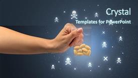  Presentation with illegal drugs - PPT theme featuring female handing over pills background and a ocean colored foreground