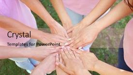 Presentation with health organization - Audience pleasing theme consisting of female hands closeup health care backdrop and a  colored foreground