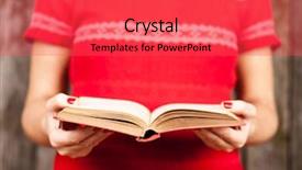  Presentation with hands holding - Cool new presentation theme with female hands holding a book backdrop and a red colored foreground