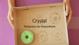  Presentation with box carton - Colorful PPT layouts enhanced with female hands holding carton box backdrop and a  colored foreground