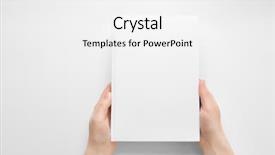  Presentation with light book - PPT layouts consisting of female hands holding closed book background and a white colored foreground