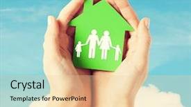  Presentation with family values - Colorful slides enhanced with female hands holding green paper backdrop and a lemonade colored foreground