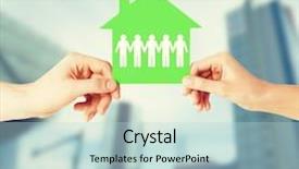  Presentation with family values - Presentation featuring female hands holding green paper background and a lemonade colored foreground