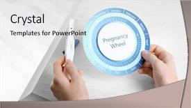  Presentation with patient and nurse holding hands - Beautiful PPT layouts featuring female hands holding pregnancy wheel backdrop and a white colored foreground