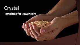  Presentation with black female - Cool new theme with hands holding rice on black backdrop and a black colored foreground
